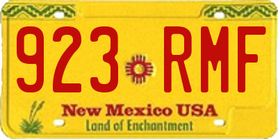 NM license plate 923RMF