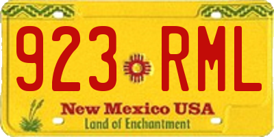 NM license plate 923RML
