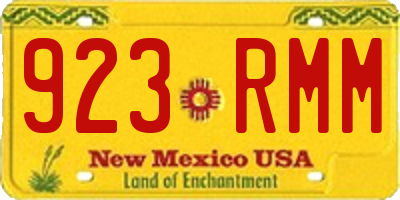 NM license plate 923RMM