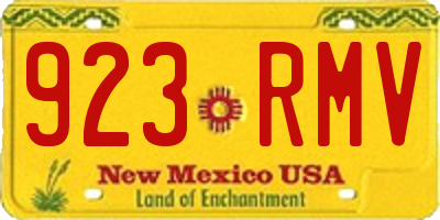 NM license plate 923RMV