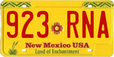 NM license plate 923RNA
