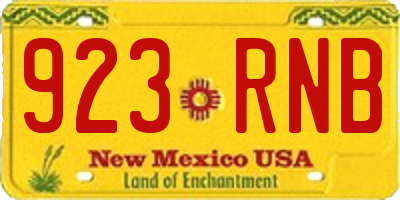 NM license plate 923RNB