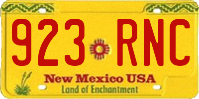 NM license plate 923RNC