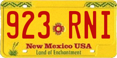 NM license plate 923RNI