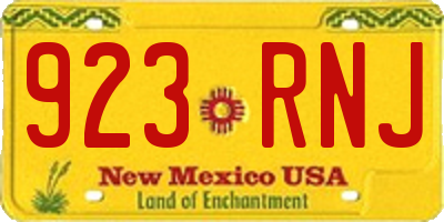 NM license plate 923RNJ