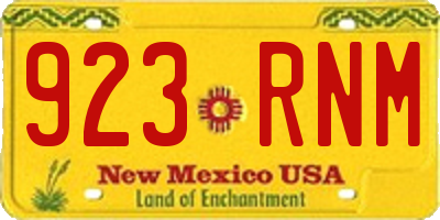 NM license plate 923RNM