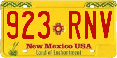 NM license plate 923RNV