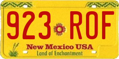 NM license plate 923ROF