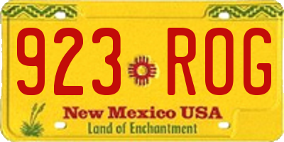 NM license plate 923ROG