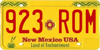 NM license plate 923ROM