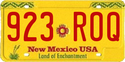 NM license plate 923ROQ