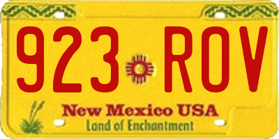 NM license plate 923ROV