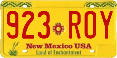 NM license plate 923ROY