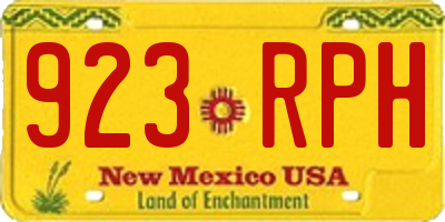 NM license plate 923RPH