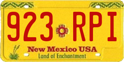 NM license plate 923RPI