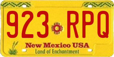 NM license plate 923RPQ