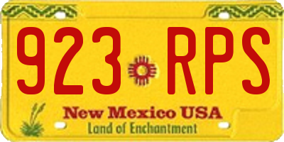NM license plate 923RPS