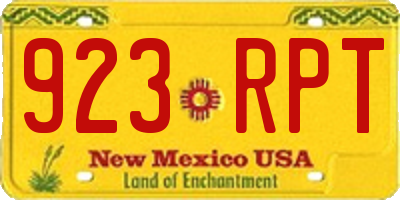 NM license plate 923RPT
