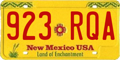 NM license plate 923RQA