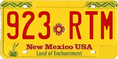 NM license plate 923RTM