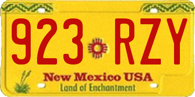 NM license plate 923RZY