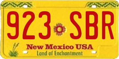 NM license plate 923SBR