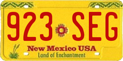 NM license plate 923SEG