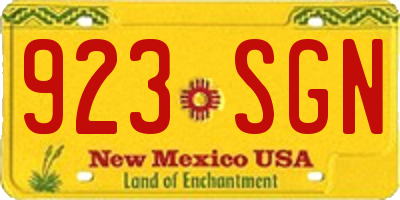 NM license plate 923SGN