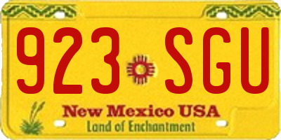 NM license plate 923SGU