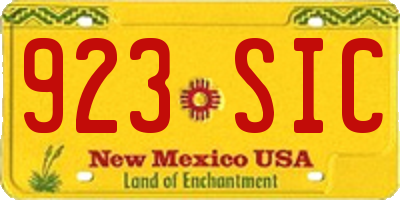 NM license plate 923SIC