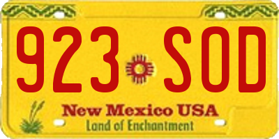 NM license plate 923SOD