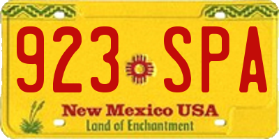 NM license plate 923SPA