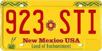 NM license plate 923STI
