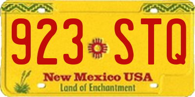 NM license plate 923STQ