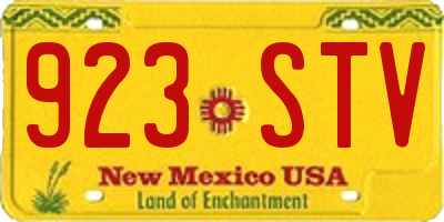 NM license plate 923STV