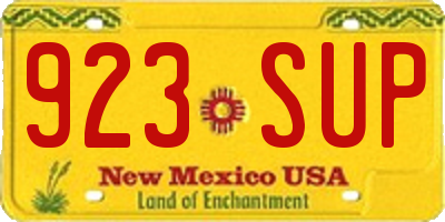 NM license plate 923SUP