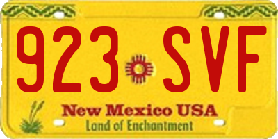 NM license plate 923SVF