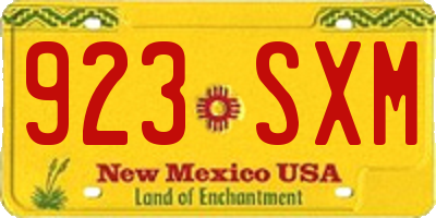 NM license plate 923SXM