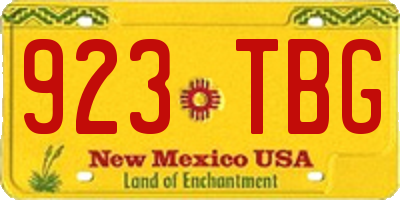 NM license plate 923TBG