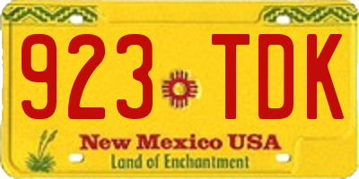 NM license plate 923TDK