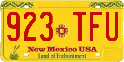 NM license plate 923TFU