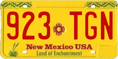 NM license plate 923TGN