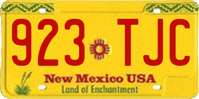 NM license plate 923TJC