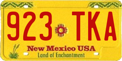 NM license plate 923TKA