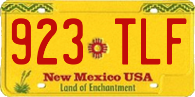 NM license plate 923TLF