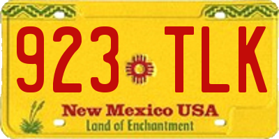 NM license plate 923TLK
