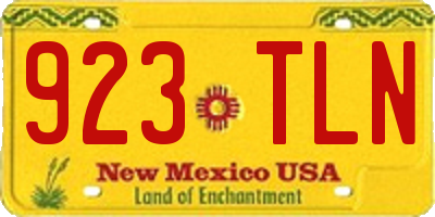 NM license plate 923TLN