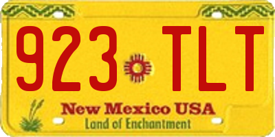 NM license plate 923TLT