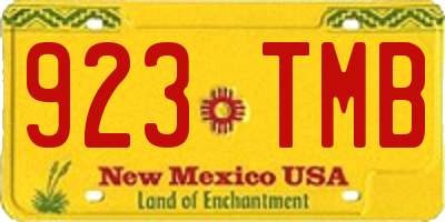 NM license plate 923TMB