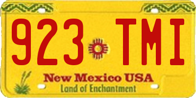 NM license plate 923TMI